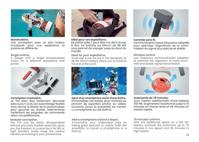 Brochure Sublue - scooters sous-marins